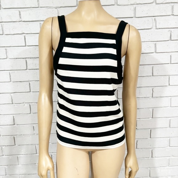 J.Crew Vintage Rib Wide-Strap Tank Top in Stripe - Size Large - Picture 2 of 10